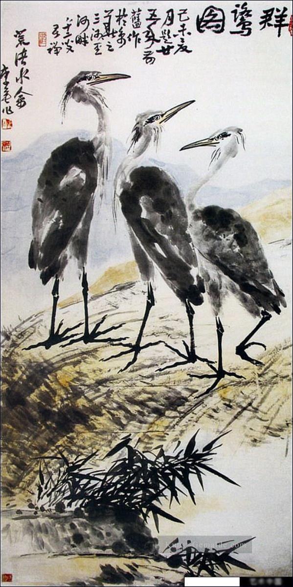Li Kuchan Vögelen chinesische Malerei Ölgemälde
